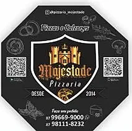 Caixa personalizada da pizzaria Majestade